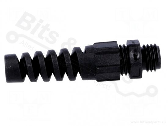 Kabelwartel met trekontlasting M12 IP68 polyamide zwart